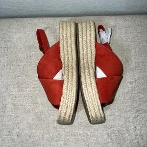 LOFT | Shoes | Loft Red Flat Form Espadrille Sandals | Poshmark display picture 1